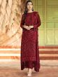 Maroon Thread Embroidered Salwar Kameez In Georgette