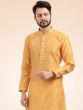 Orange Mens Kurta Pajama In Silk