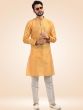 Orange Mens Kurta Pajama In Silk