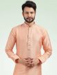 Orange Embroidered Kurta Pyjama Set