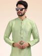 Green Mens Embroidered Kurta Pajama