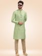 Green Mens Embroidered Kurta Pajama