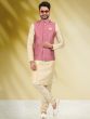 Cream Art Silk Kurta Pajama Set