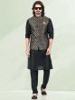 Black Party Wear Kurta Pyjama Set For Men