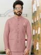 Pink Festive Kurta Pyjama With Jacket Set