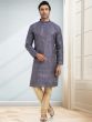 Grey Festive Kurta Pajama In Jacquard