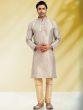 Silver Zari Kurta Pajama In Jacquard