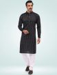 Black Silk Kurta With Churidaar Set