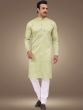 Light Green Silk Kurta Pyjama For Men