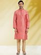 Red Festive Kurta Pajama In Jacquard