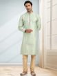 Light Green Zari Woven Kurta Churidaar Set