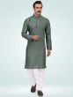 Grey Festive Kurta Pajama In Silk