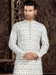 White Casual Kurta Pajama With Chikankari