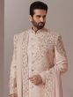 Off White Embroidered Silk Sherwani Set With Stole