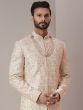 Peach Wedding Sherwani With Kurta Set