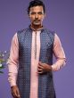 Pink Party Wear Kurta Pajama With Long Jacket