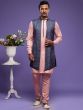 Pink Party Wear Kurta Pajama With Long Jacket