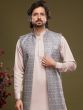 Pink Party Wear Silk Kurta Pajama With Jacket