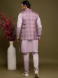 Purple Festive Silk Kurta Pyjama With Jacket