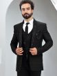 Black Cocktail Mens Suit With Waist Coat In Cutdana