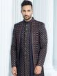 Blue Mens Embroidered Indowestern