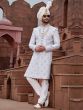 Light Blue Mens Silk Embroidered Sherwani In Achkan Style