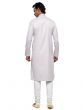 Off White Mens Kurta Pyjama Set In Readymade Silk