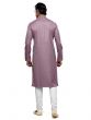 Lilac Festive Wear Kurta Pyjama In Silk For Mens