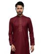 Maroon Mens Kurta Pyjama Set In Festive Wear