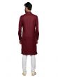 Maroon Mens Kurta Pyjama Set In Festive Wear