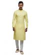 Lemon Yellow Festive Wear Kurta Pyjama In Silk