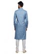 Light Blue Festive Wear Kurta Pyjama Set For Mens