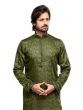 Dark Green Digital Printed Readymade Kurta Pyjama