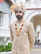 Golden Wedding Sherwani In Hand Embroidery