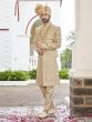 Ivory Color Embroidered Mens Wedding Sherwani