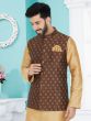 Chocolate Brown Mens Waistcoat Jacket In Silk