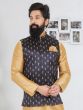 Black Silk Weaving Jacket For Mens In Brocade Silk