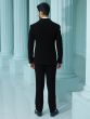 Black Cutdana Enhanced Three Piece Tuxedo Suit For Mens
