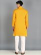 Yellow Sequins Embellished Readymade Kurta Pyjama In Cotton