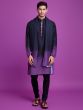 Navy Blue Ombre Shaded Mirror Work Kurta Set