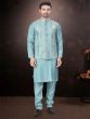 Blue Sequins Embroidered Jacket Styled Kurta Set