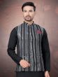 Black Sequins Embroidered Nehru Jacketed Kurta Pyjama Set