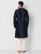 Navy Blue Mens Readymade Kurta Pyjama Set