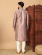 Onion Pink Kurta In Cotton With Pyjama