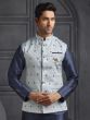 Navy Blue Nehru Jacketed Style Kurta Pyjama Set