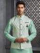 Sea Green Mens Kurta Pyjama Set In Silk