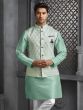 Sea Green Mens Kurta Pyjama Set In Silk