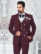 Maroon Cocktail Wear Tuxedo Set For Mens