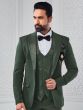 Army Green Stylish Mens Three Piece Tuxedo Set