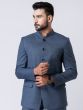 Deep Blue Check Pattern Jodhpuri Dress For Men